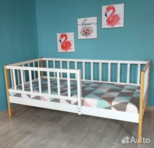 Кроватка для малыша берёза высокий борт Лисенок