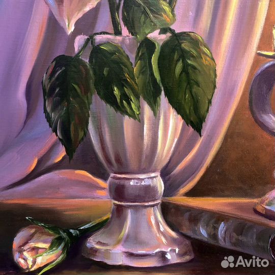 Картина маслом Розы на холсте