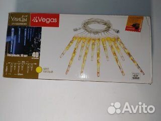 Гирлянда уличная vegas Сосульки 55036 теплый