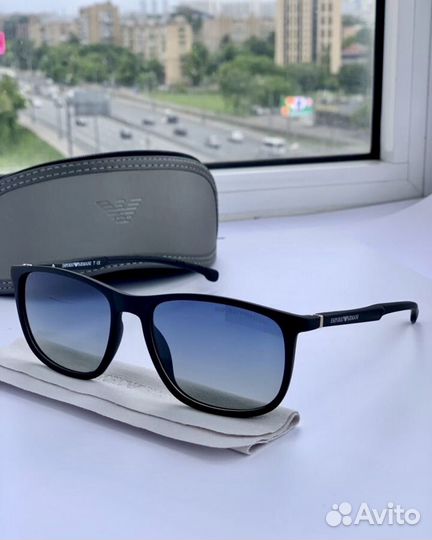 Очки emporio armani голубые поляризационные