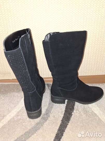 Сапоги женские замшевые