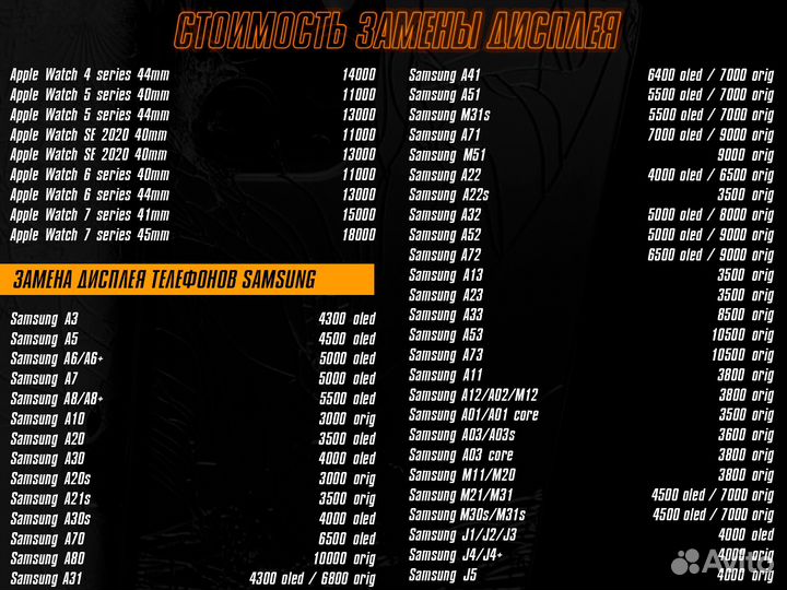 Замена дисплея iPhone/Samsung/Xiaomi