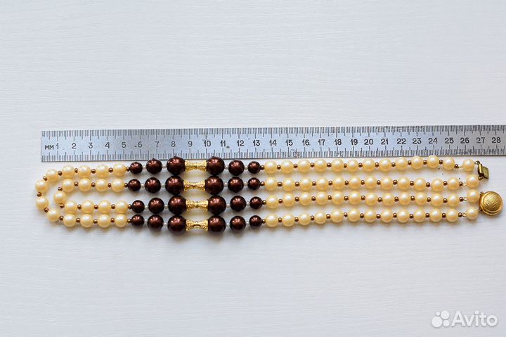 Бусы под жемчуг двойная нить 27 см. Бижутерия СССР