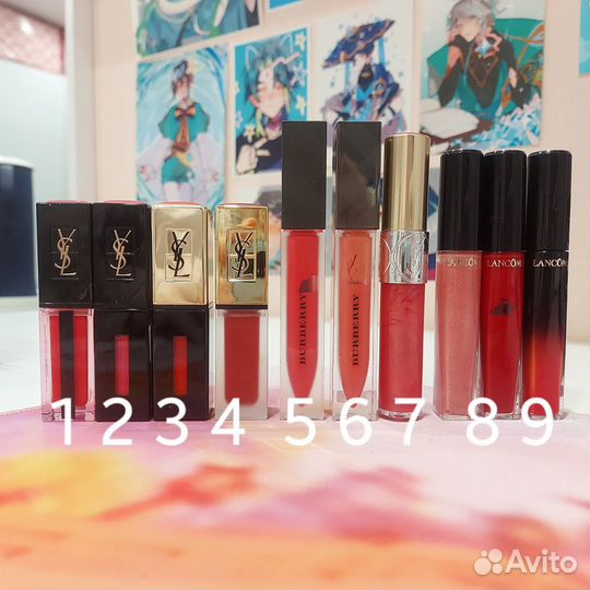 Yves saint laurent, Burberry, lancome для губ