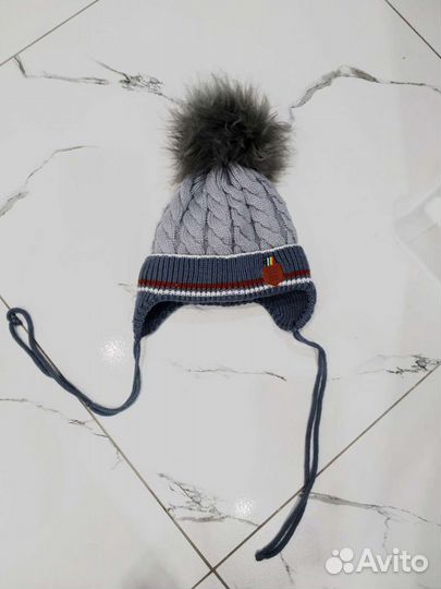 Зимняя шапка для мальчика 44-46