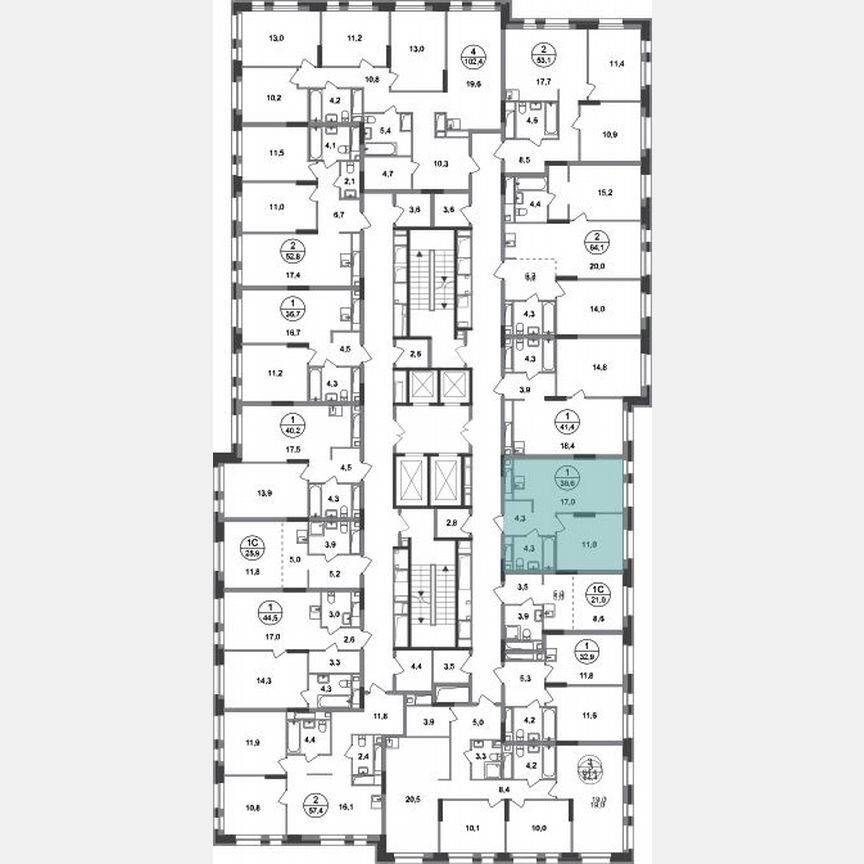 1-к. квартира, 36,6 м², 8/20 эт.