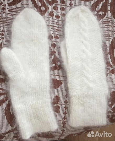 Варежки из пуха кролика