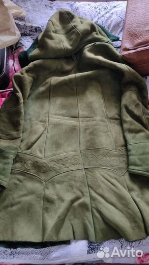 Дублёнка зеленая женская
