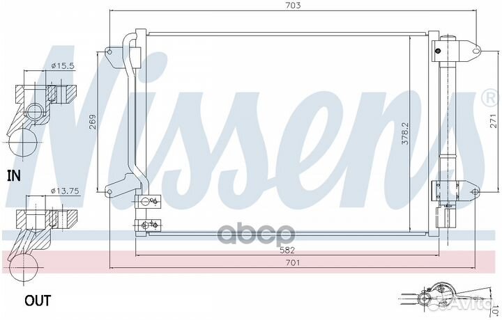 Радиатор кондиционера 940238 Nissens