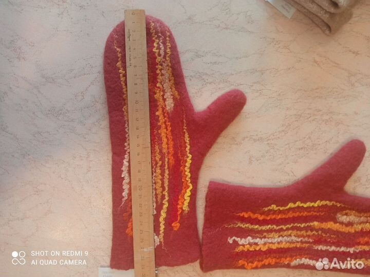 Варежки ручное валяние, 100%шерсть