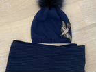 Теплый Комплект шапка, шарф для девочки 54-58 объявление продам