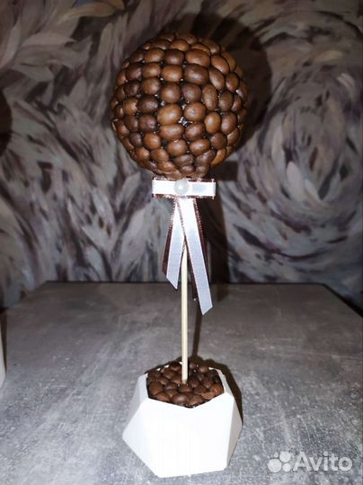 Дерево счастья из кофе(топиарий)