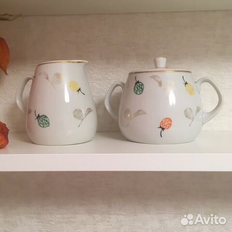 Фарфоровый молочник и сахарница «Пролетарий»ссср