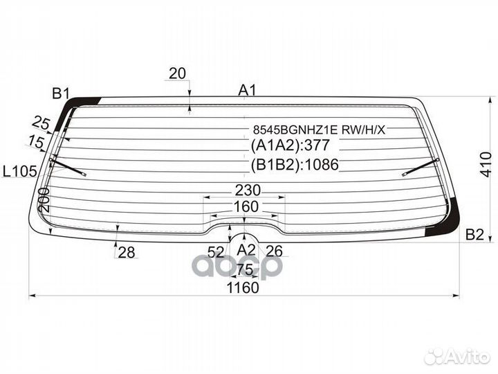 Стекло заднее с обогревом volkswagen polo III 3