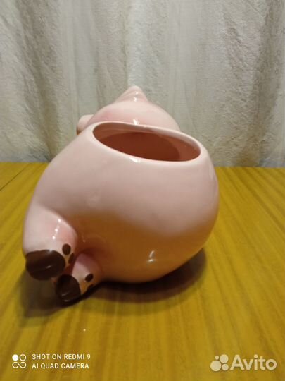 Кашпо керамическое для цветов Поросёнок