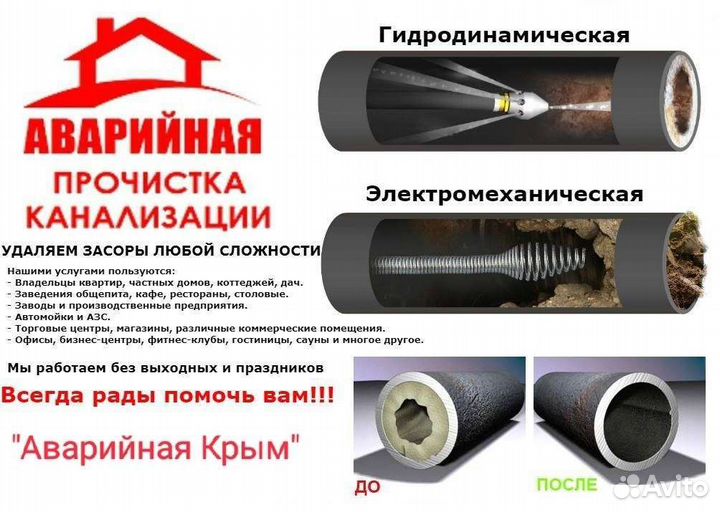 Прочистка канализации и устранение засоров