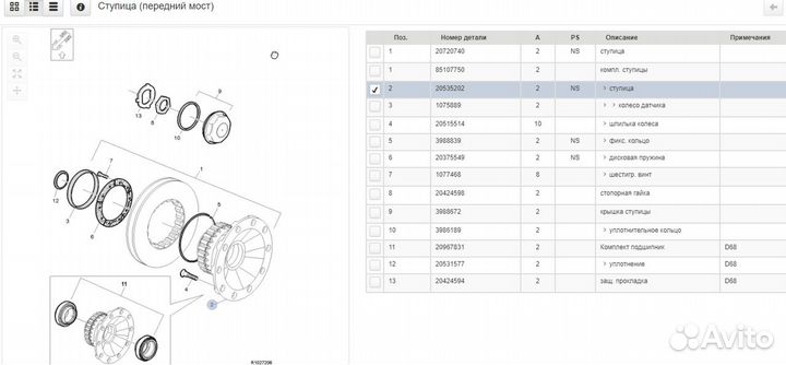 Ступица передняя Volvo FM13 FH13