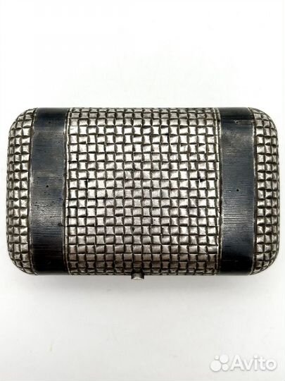 Портсигар лыко чернь серебро 84 проба 1879 г