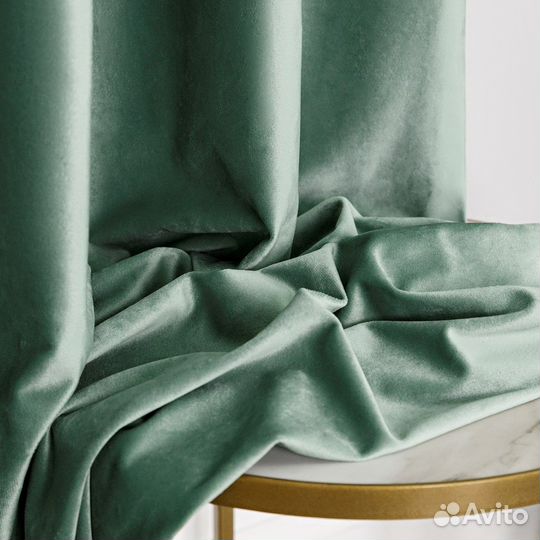 Бархатные шторы Беллиссимо шалфей