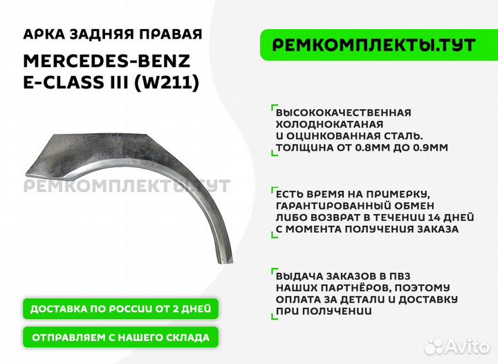 Арка задняя правая Mercedes-Benz W211