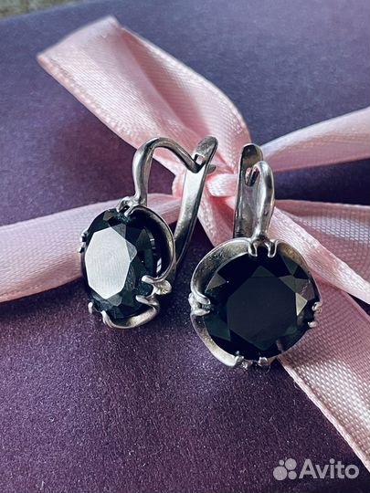 Серебрянные серьги кольца пуссеты пирсинг подвеска