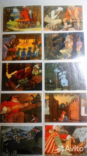 Открытки набор сказка Мальчик с Пальчик 1976г