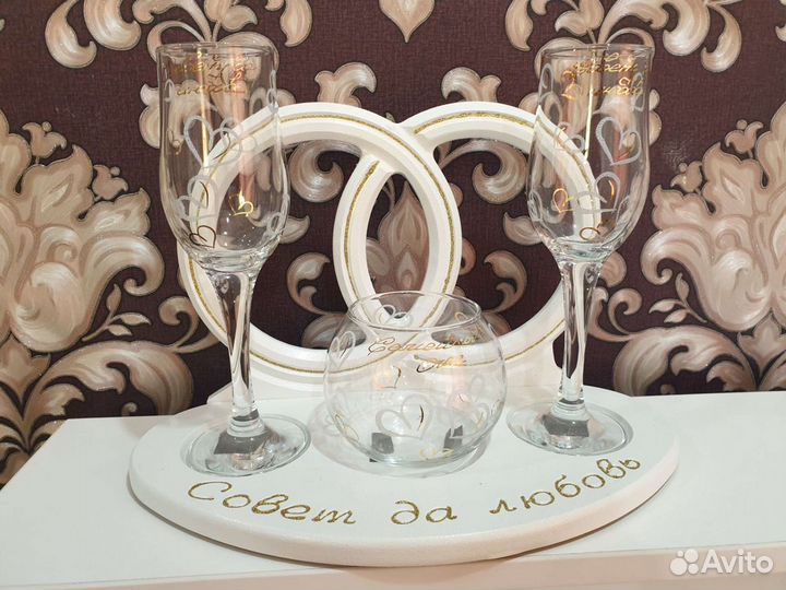 Свадебные фужеры с подсвечником. Новый