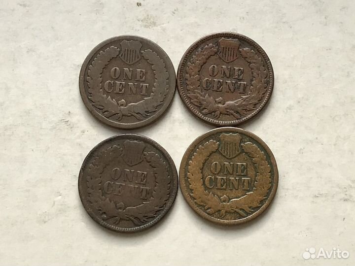 Монета 5(V ) и 1 цент(индеец ), Америка + 25 цент