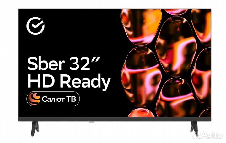 Телевизор sber 32 hd безрамочный SMART tv