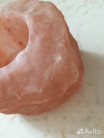 Подсвечник из солёного камня. Галит