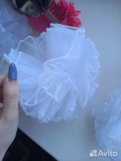 Банты для волос белые, повязка для волос