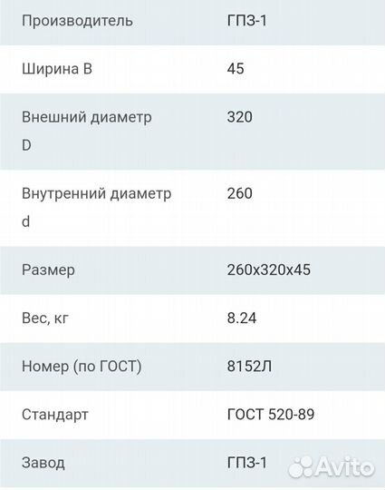 Подшипник 8152Л