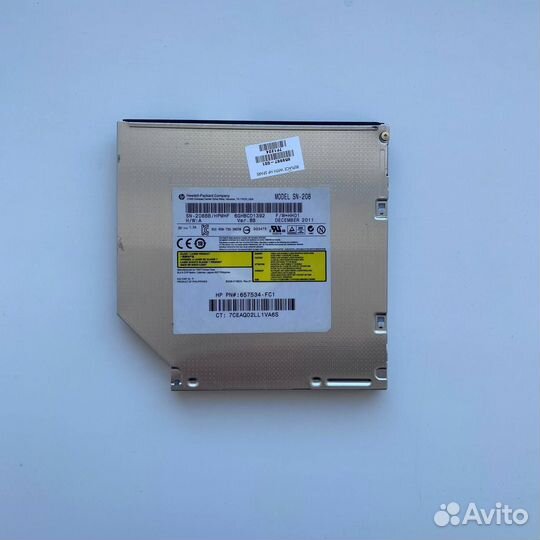 Дисковод dvd rw ноутбука hp sn-208, б/у