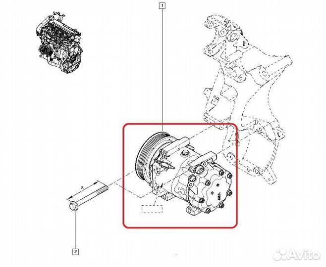 Компрессор кондиционера Renault Duster полный