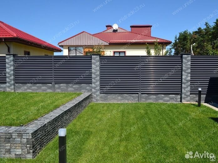 Забор металлический Жалюзи GL 0,5 RAL 8017