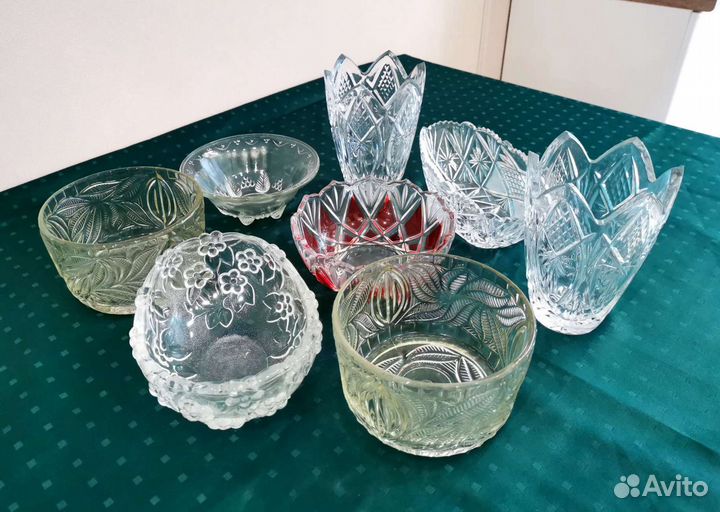 Хрустальные вазы и салатники Чехословакия