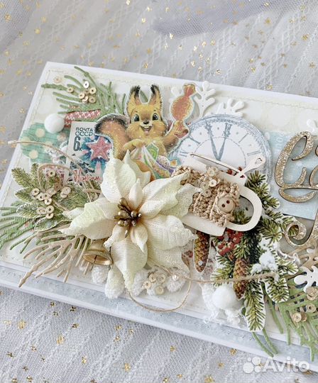 Новогодний конверт ручной работы