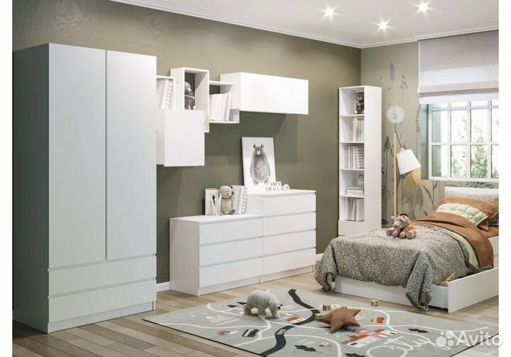 Шкаф двухдверный для одежды и белья с ящиками