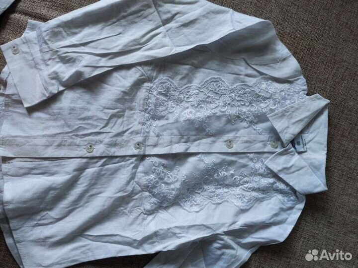 Блузка рубашка школьная 134 новая