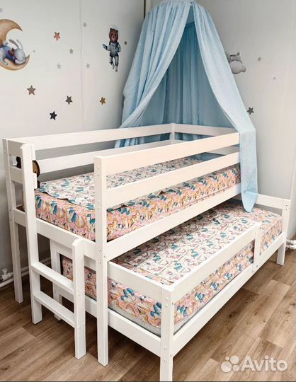 Кровать для 2 детей (массив березы)