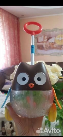 Каталка сова на палочке