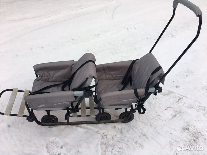 Санки для двойни с колесами