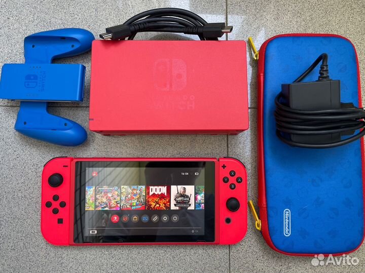 Nintendo Switch Rev2 Прошитая 128gb Mario