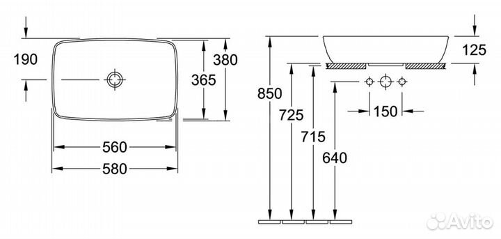 Villeroy & Boch 417258R1 Раковина накла