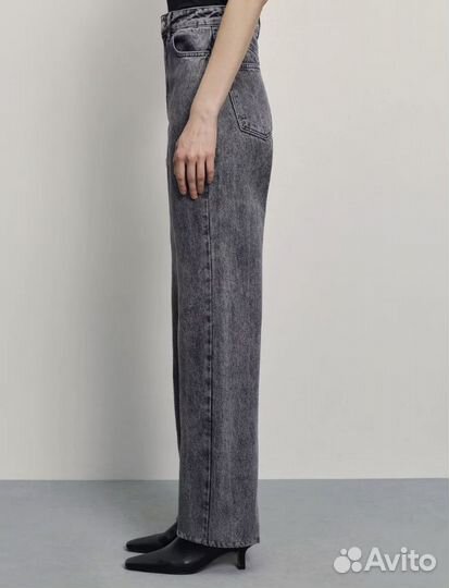Джинсы прямые трубы с высокой посадкой