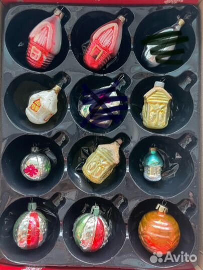 Ёлочные игрушки стеклянные СССР