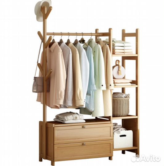 Вешалка для одежды напольная из бамбука