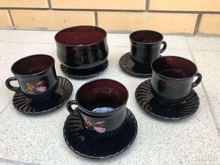 Сервиз чайный кофейный стеклянный