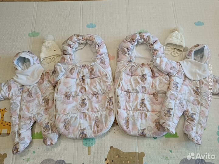 Конверт на выписку зимний для двойни