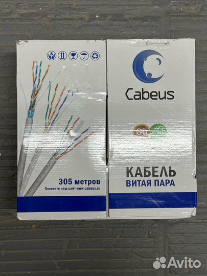 Cabeus UTP-4P-CAT.5E-solid-GY-light кабель